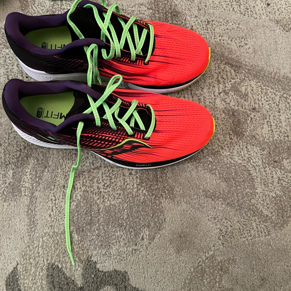 Saucony orange and Black Running Shoes